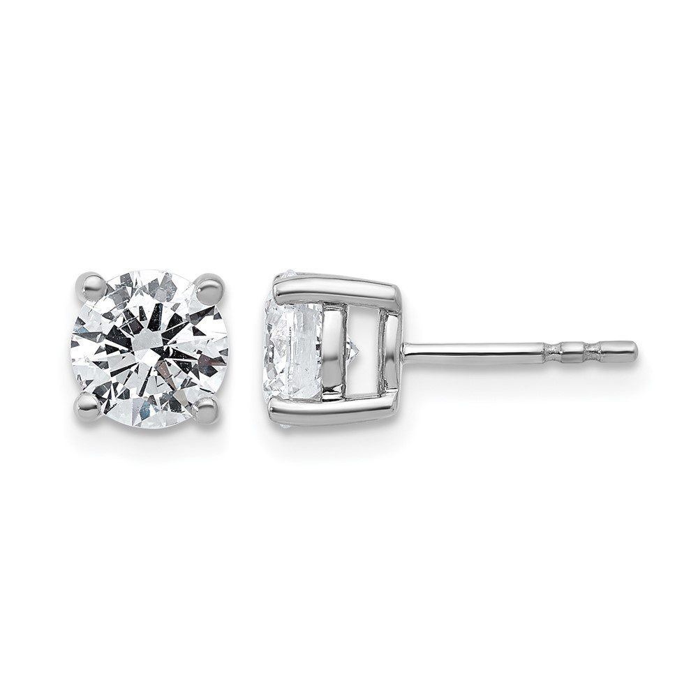 Diamond stud earrings in white gold setting.
