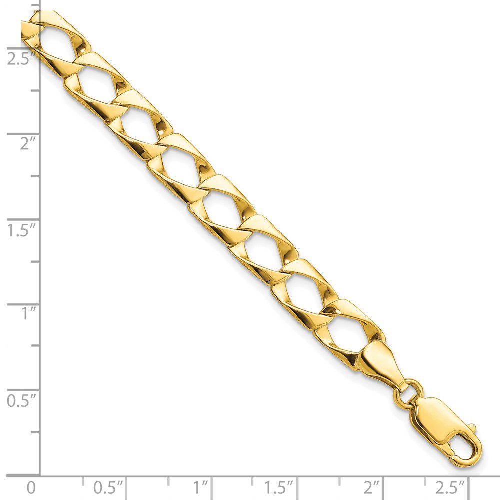 Gold chain bracelet with a lobster clasp.