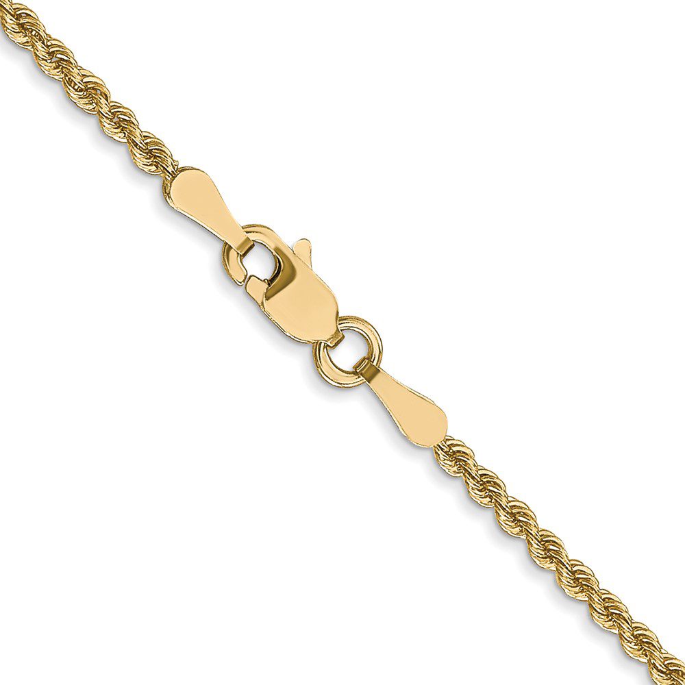 Close-up of a gold chain with a secure clasp.