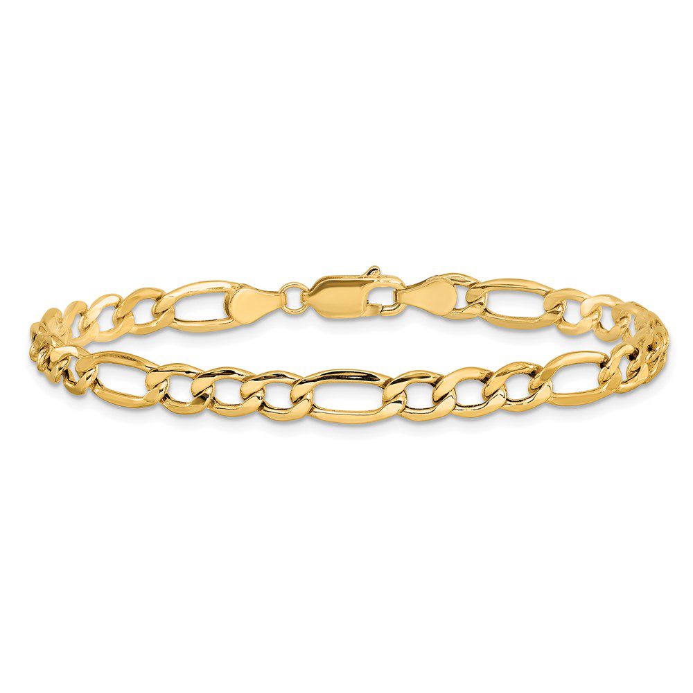 Elegant gold bracelet with two distinct chain styles.