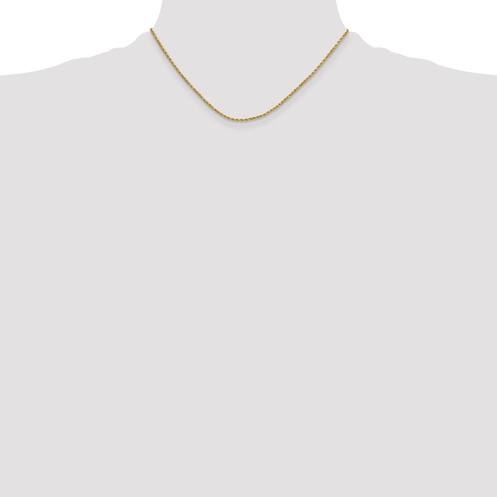 Simple gold chain necklace displayed on a plain background.