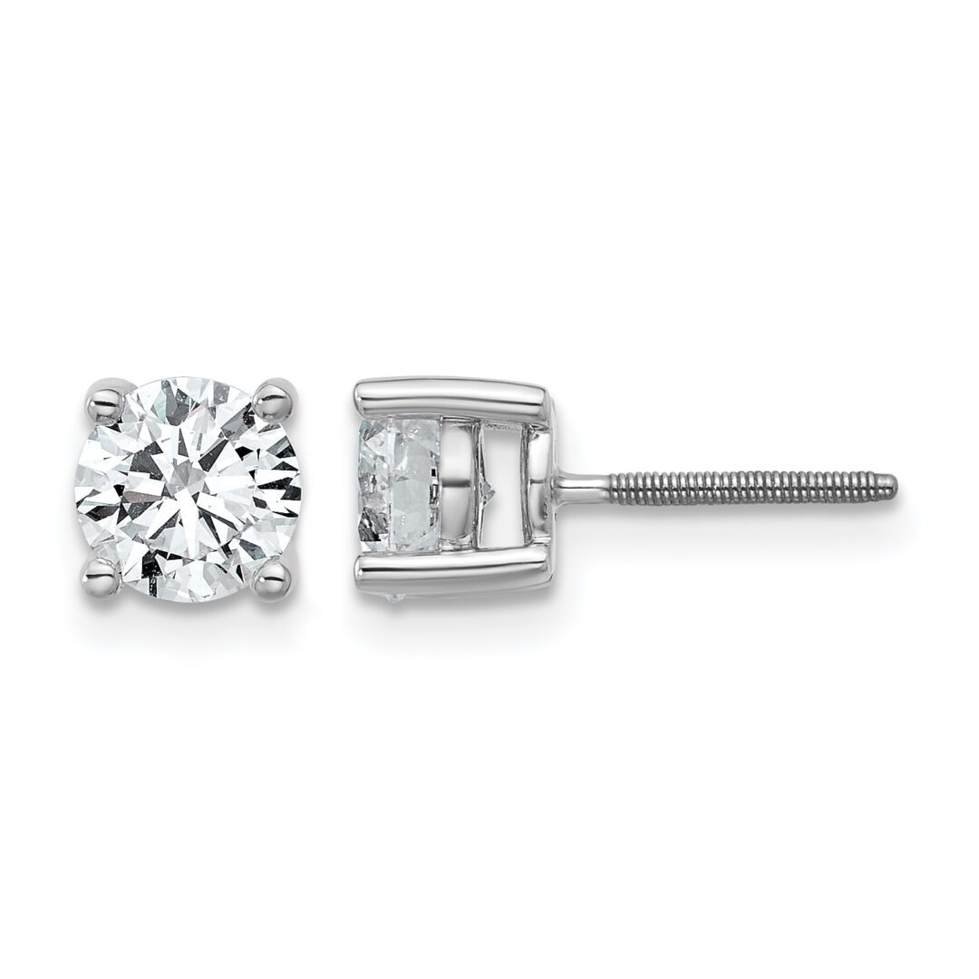 Elegant diamond stud earrings with a prong setting.