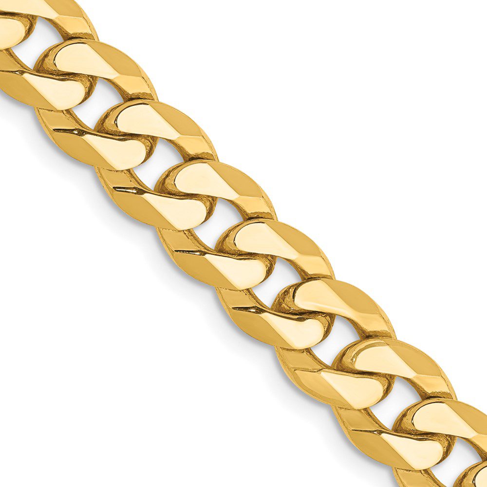 Close-up of a gold chain bracelet with a polished finish.