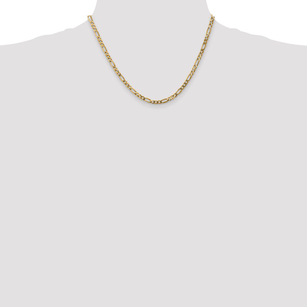 Simple gold chain necklace on a white background.