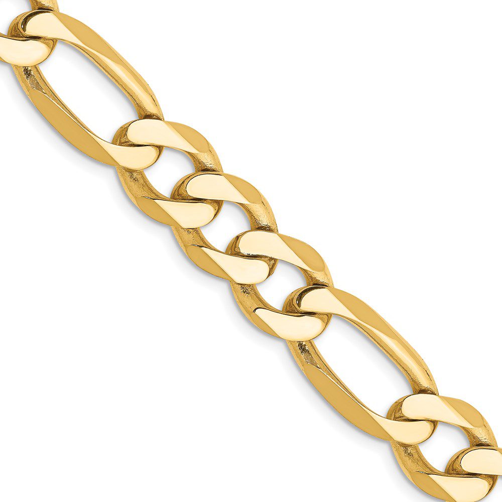 Close-up of a gold chain bracelet with polished links.