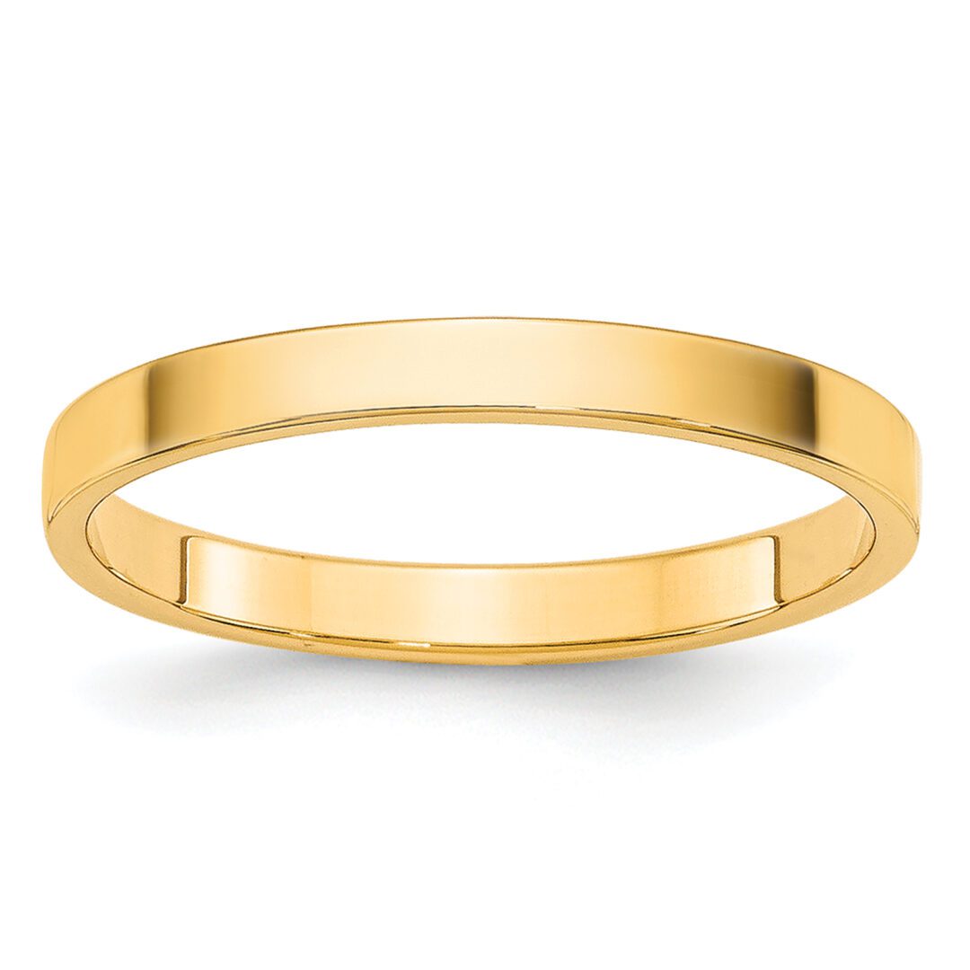 Simple gold wedding band with a polished finish.
