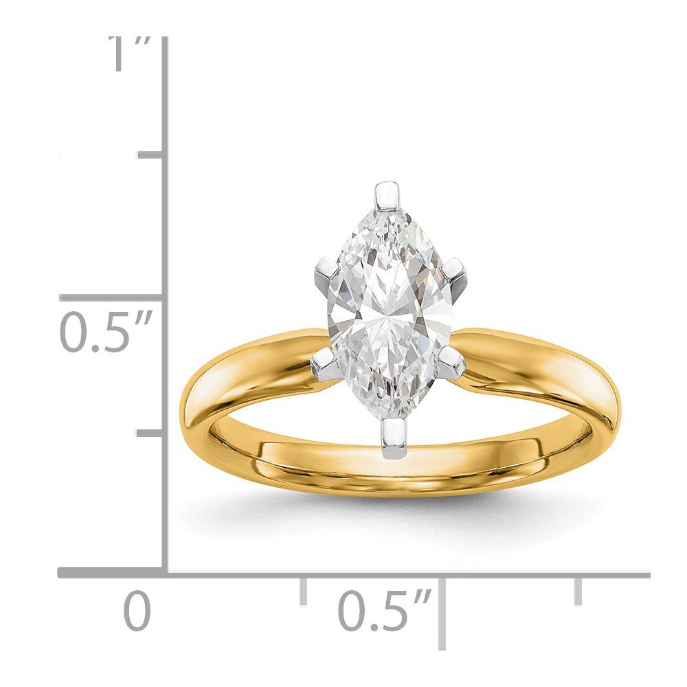 Elegant gold ring with a marquise-cut diamond centerpiece.