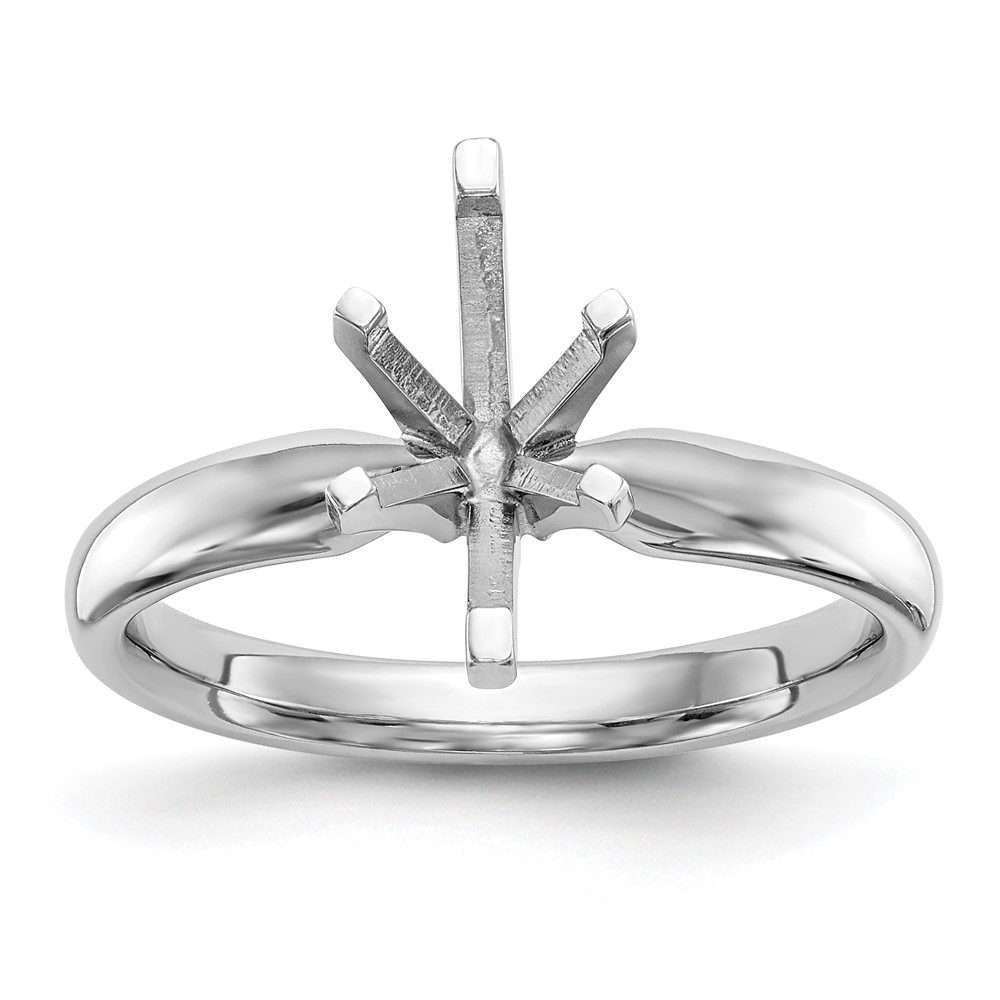 Elegant silver ring setting for a gemstone.