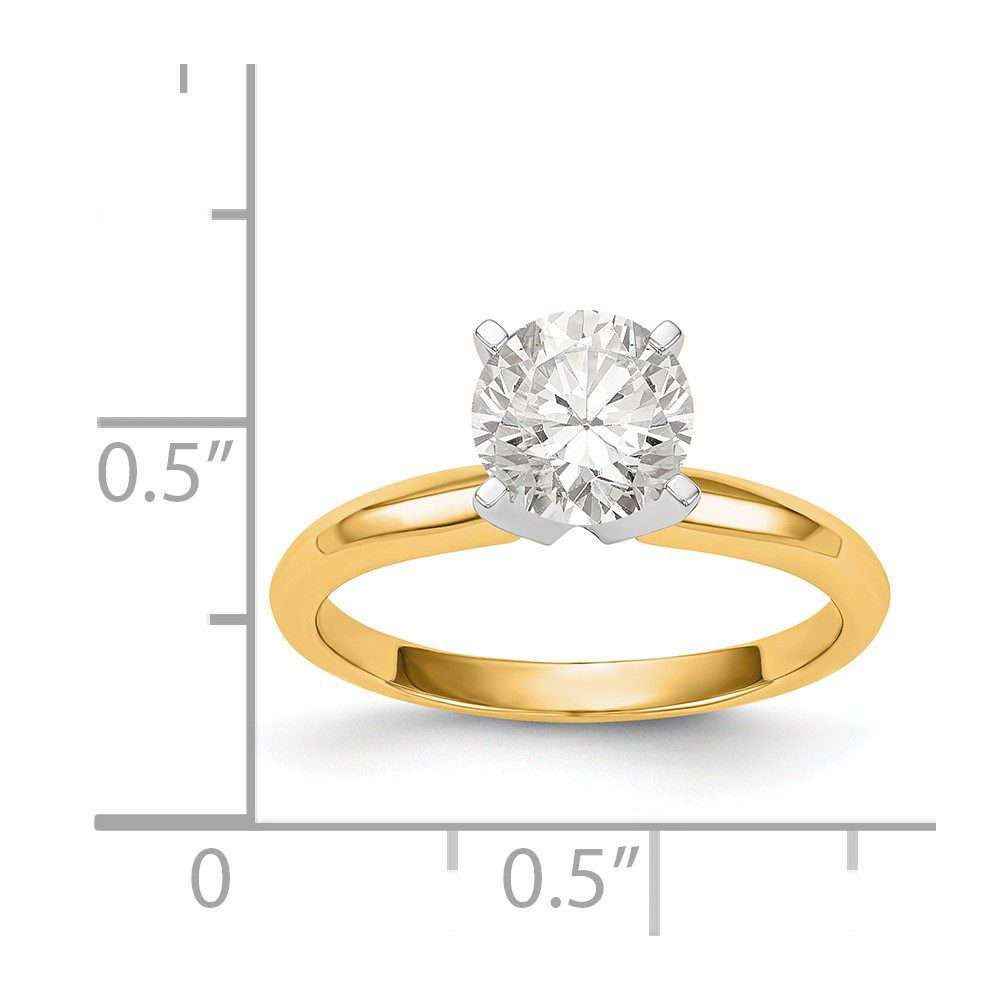 Elegant gold ring with a large round diamond solitaire.