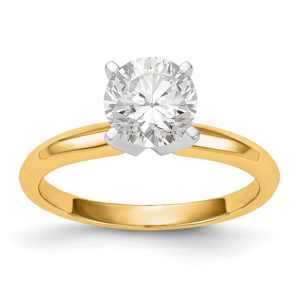Elegant solitaire diamond ring with a gold band.