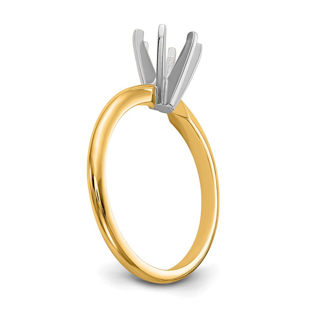 Elegant gold engagement ring with a three-prong setting.