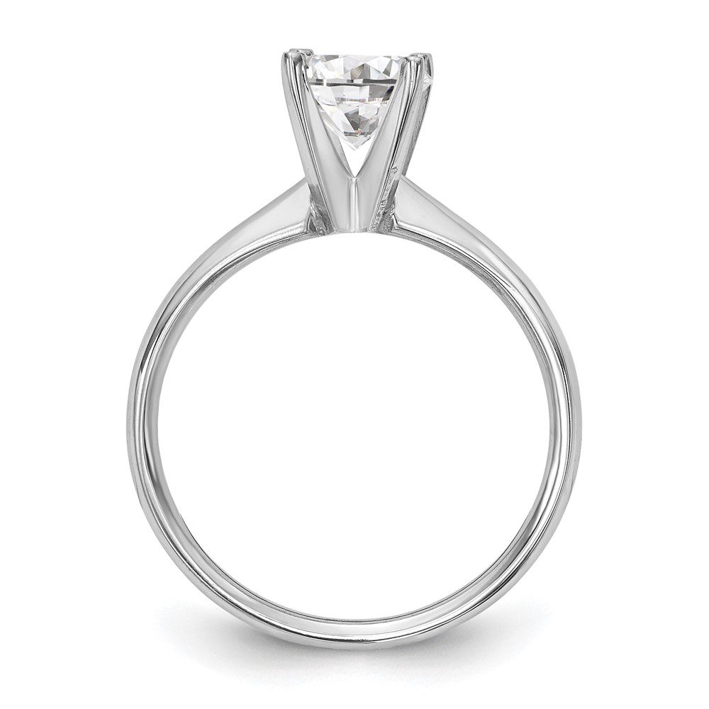 Elegant solitaire diamond engagement ring with a simple band.