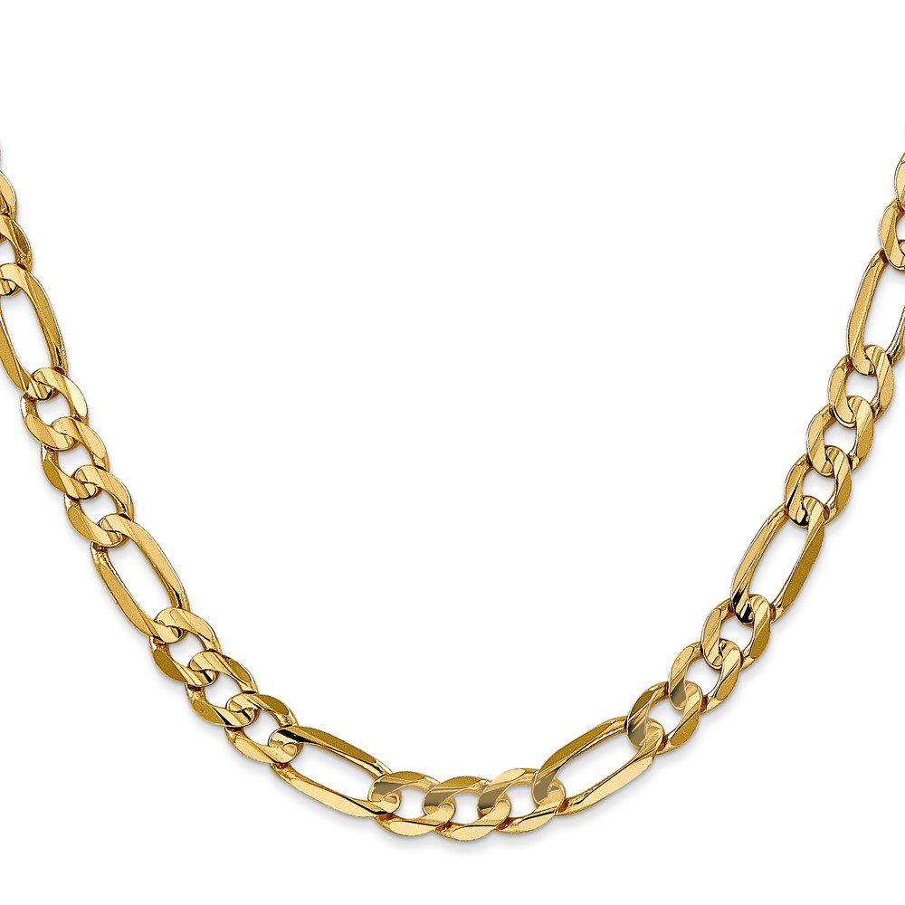 Gold chain necklace with oval links.