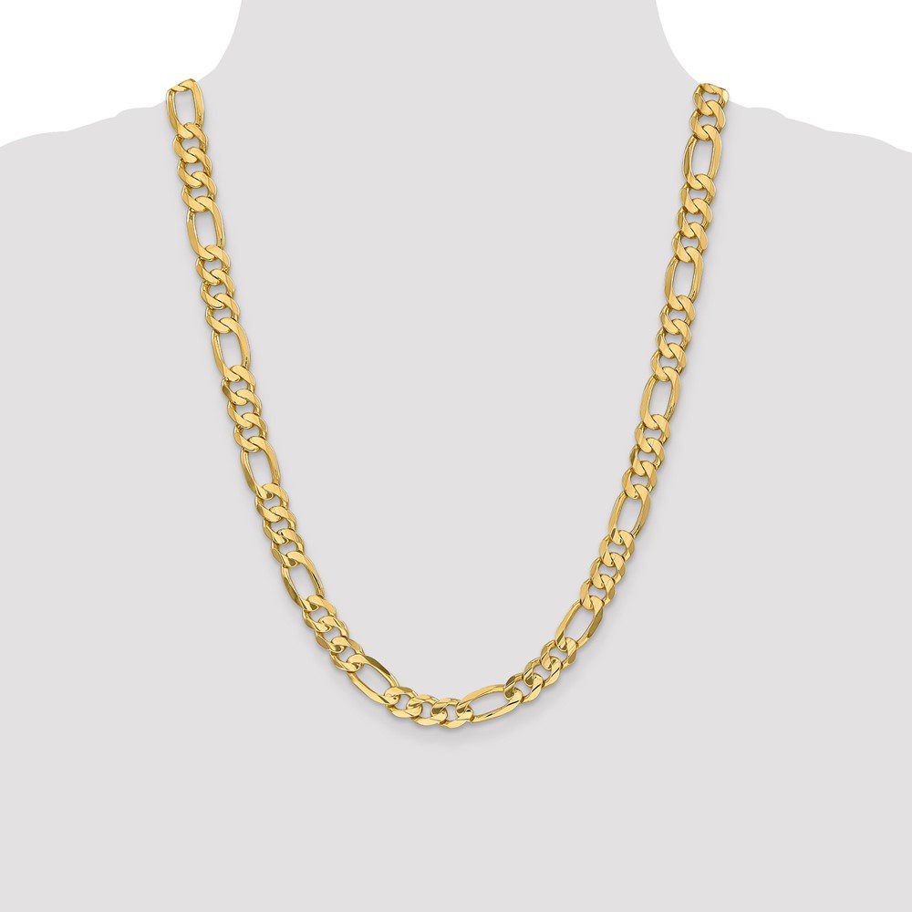 Gold chain necklace with a classic Cuban link design.