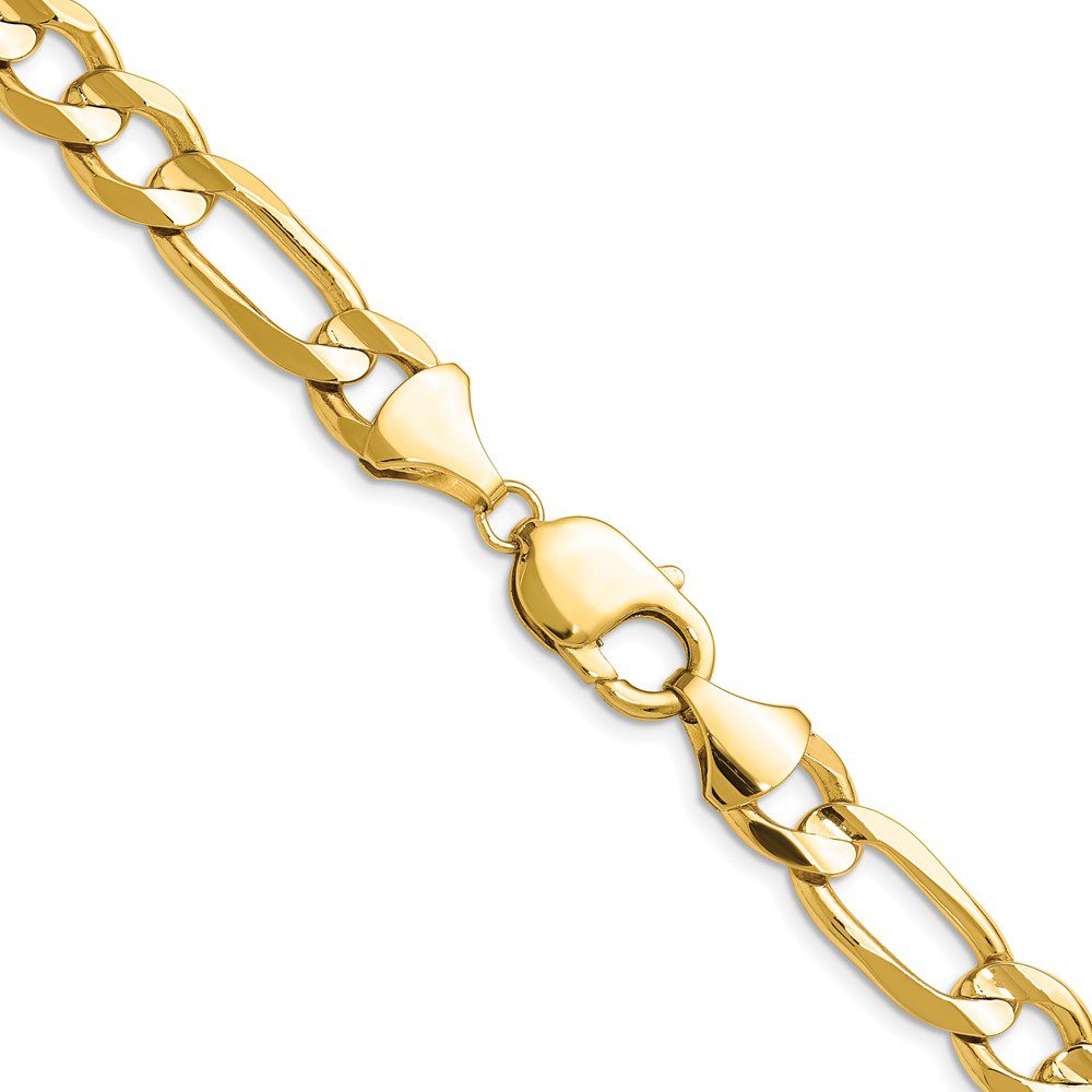 Close-up of a gold chain bracelet with heart-shaped links.