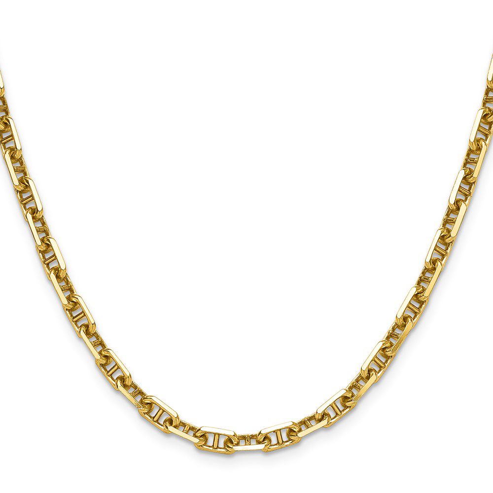 Elegant gold chain necklace with intricate links.