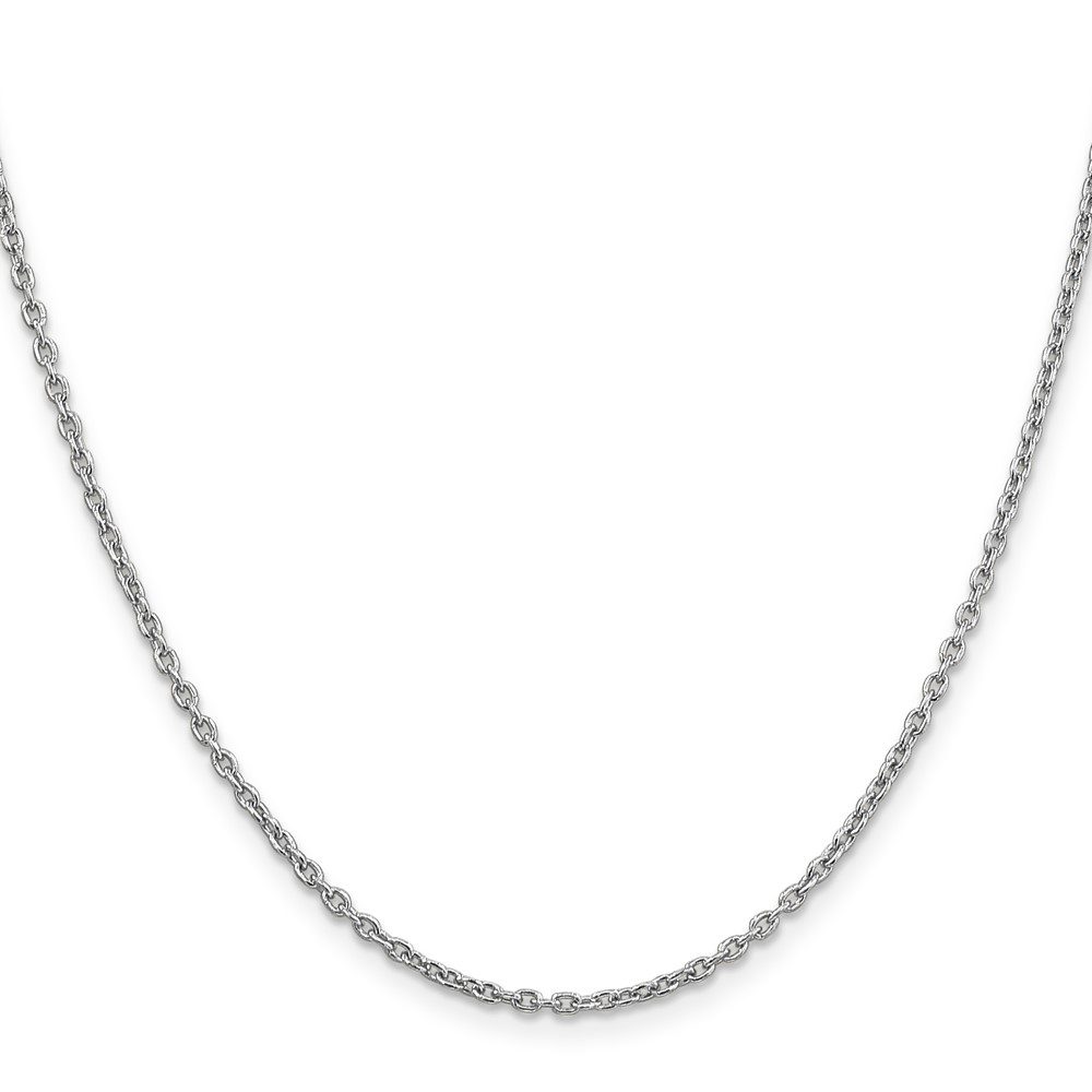 Elegant silver chain necklace with a subtle shine.