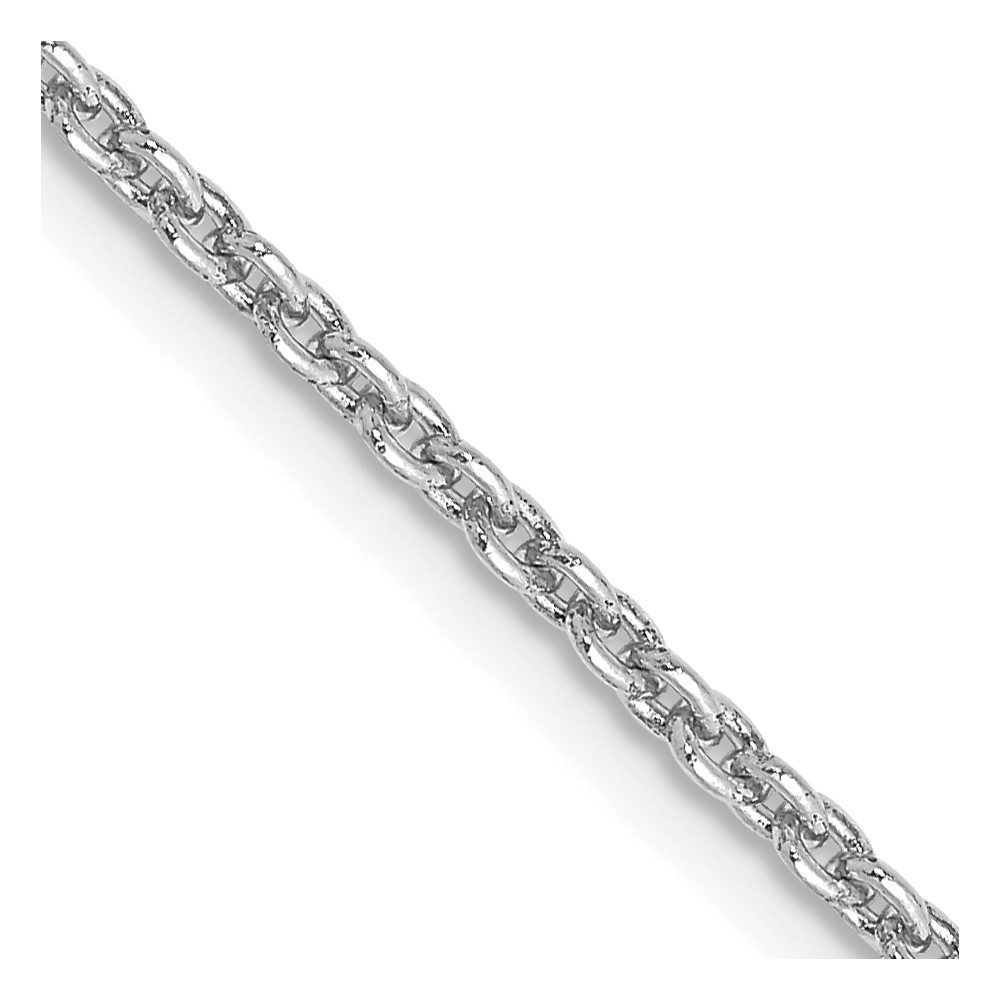 Close-up of a silver chain link bracelet on a white background.