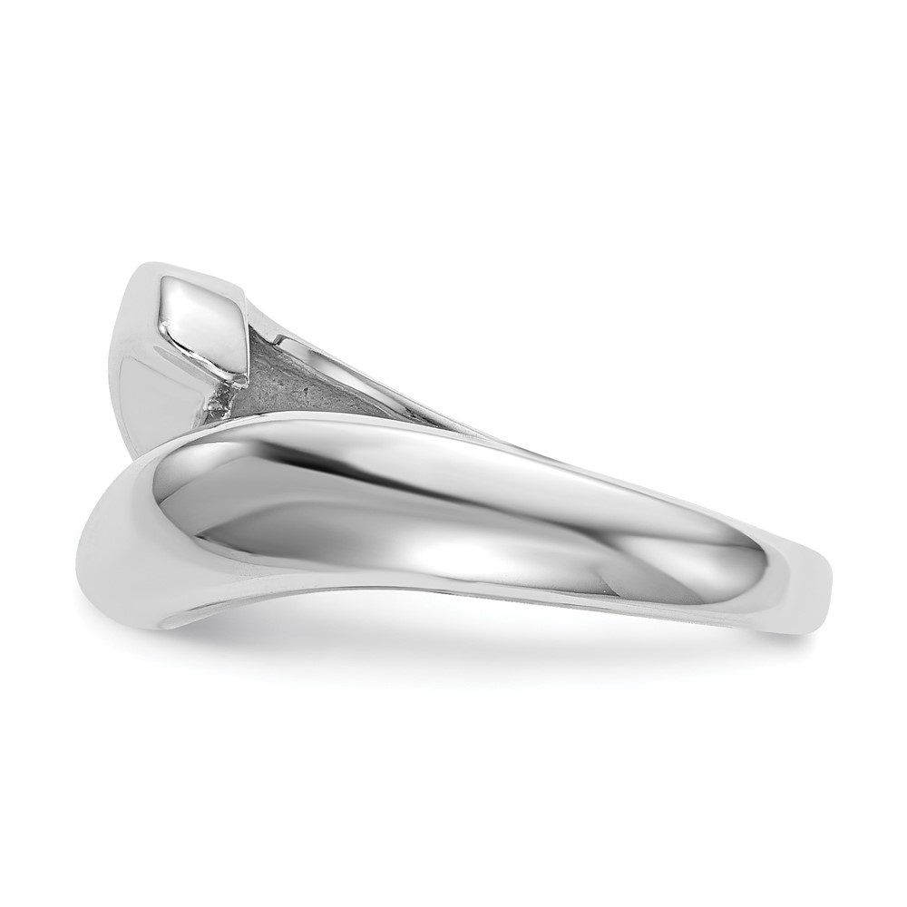 Sleek silver ring with a modern twisted design.