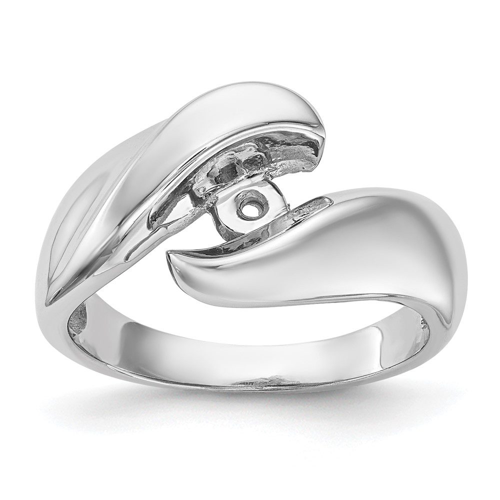 Elegant silver ring with a modern, open design.