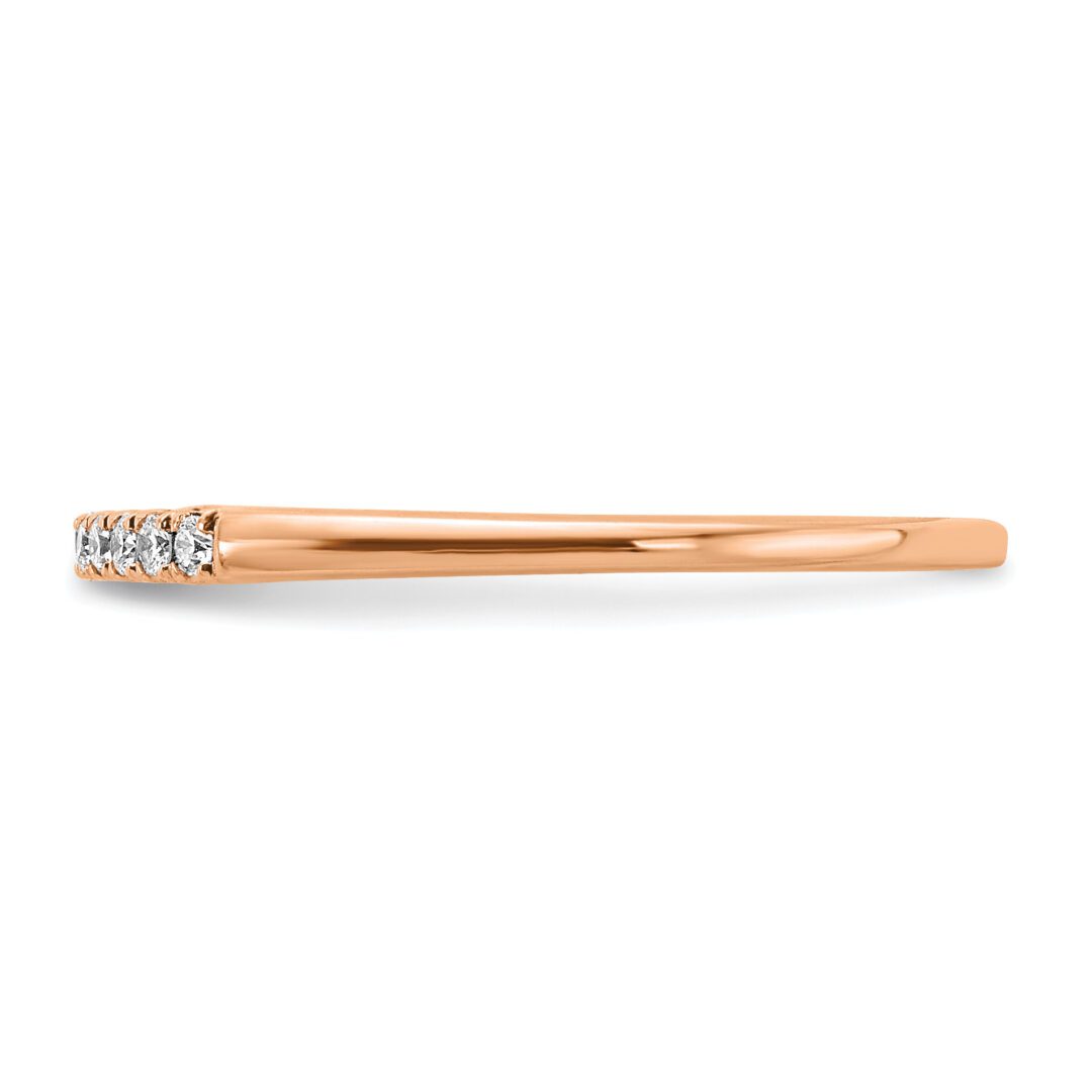 Elegant rose gold hairpin with sparkling crystal accents.
