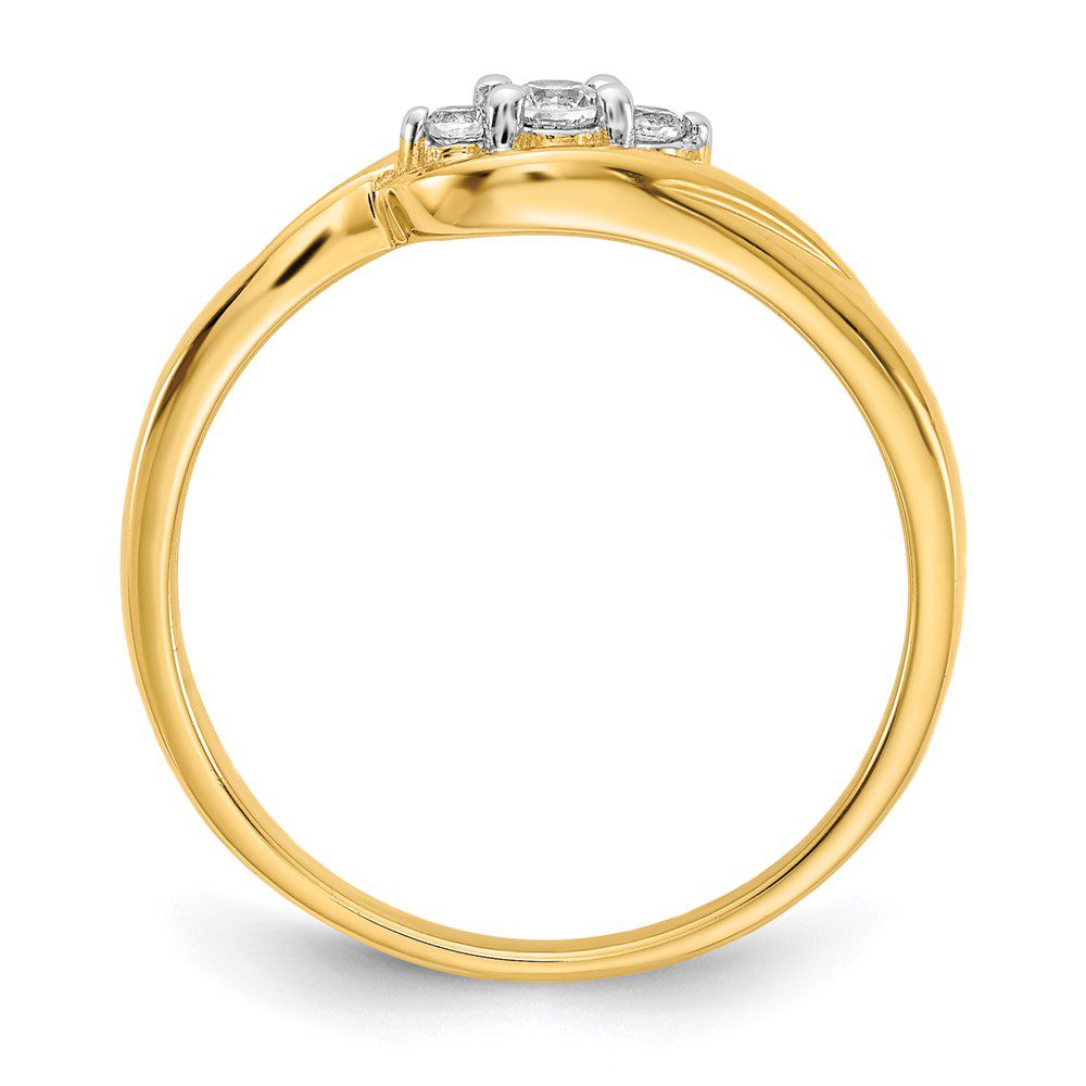 Elegant gold ring with a central diamond and delicate side stones.