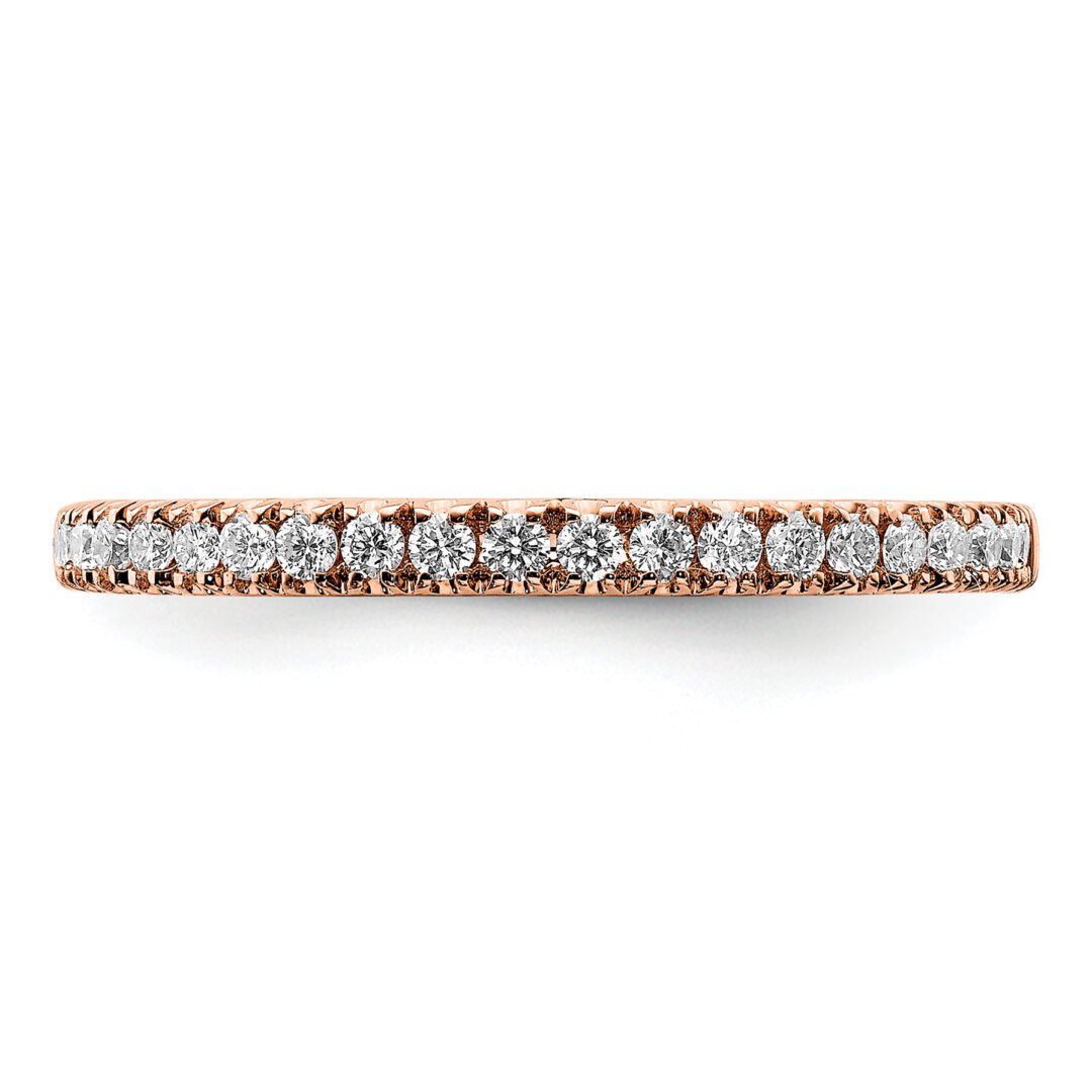 Elegant rose gold bracelet adorned with sparkling diamonds.