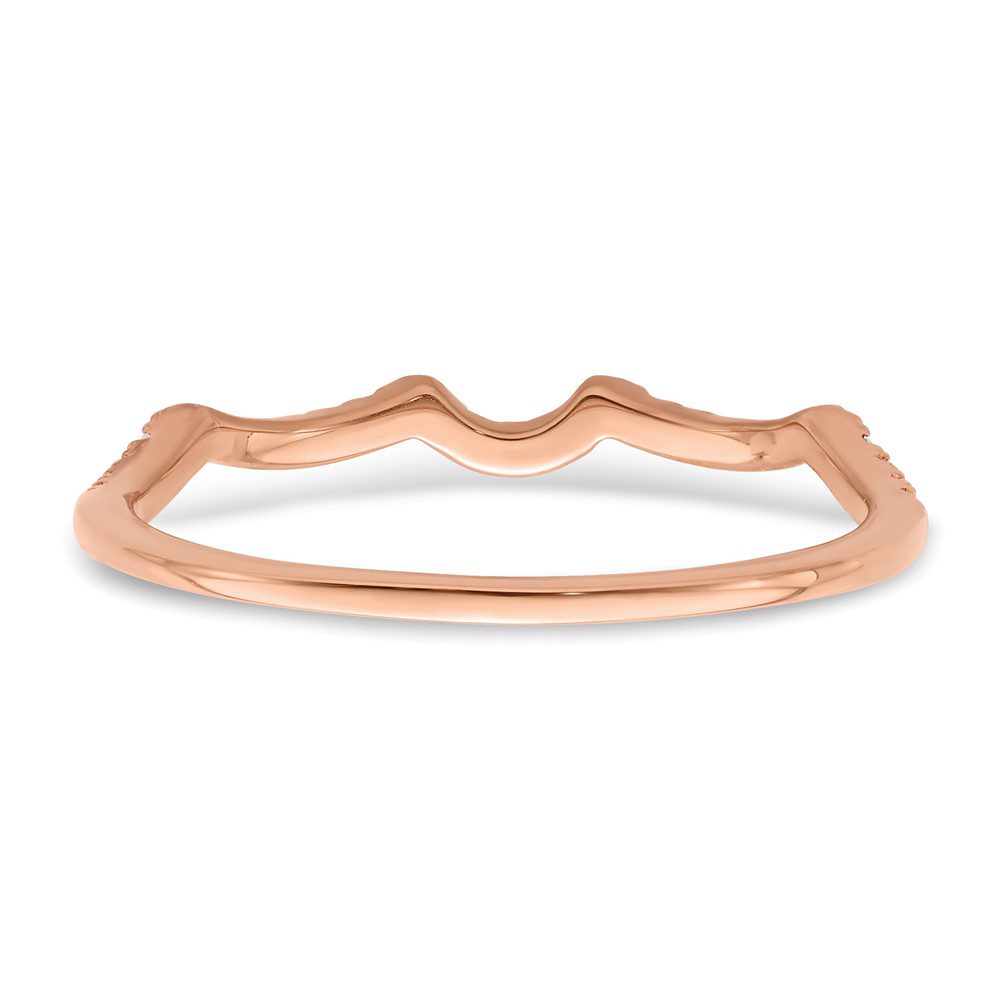 Elegant rose gold ring with a subtle wave design.