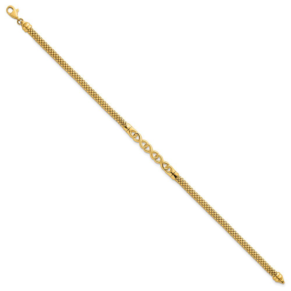 A gold flute isolated on a white background.