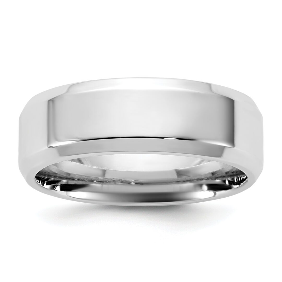 Sleek silver wedding band with a polished finish.