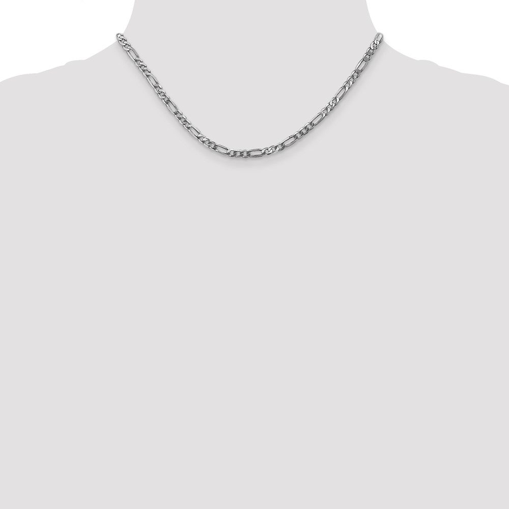 Simple silver chain necklace displayed on a mannequin bust.
