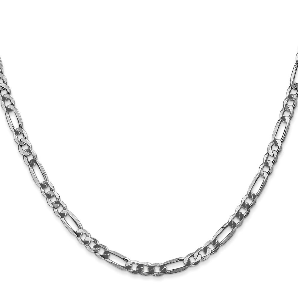Silver chain necklace with interlocking links.