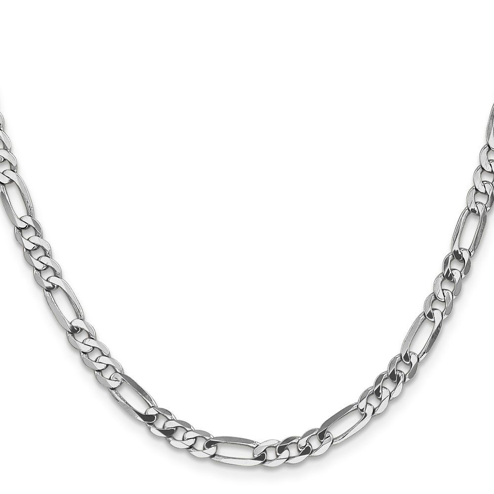 Silver Figaro chain necklace with a polished finish.