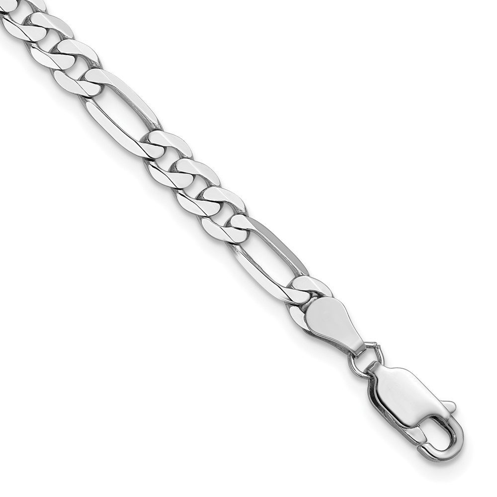 A silver chain bracelet with intricate links and a lobster clasp.