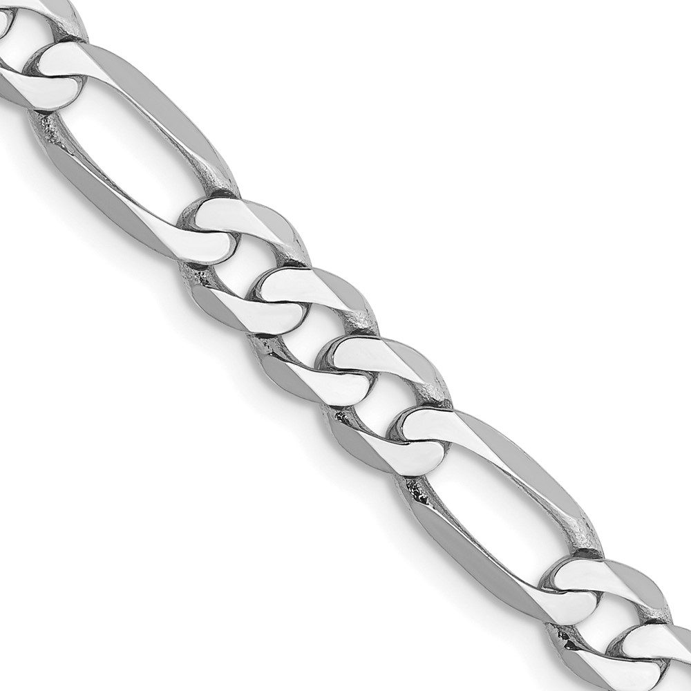 A close-up of a silver chain link bracelet.