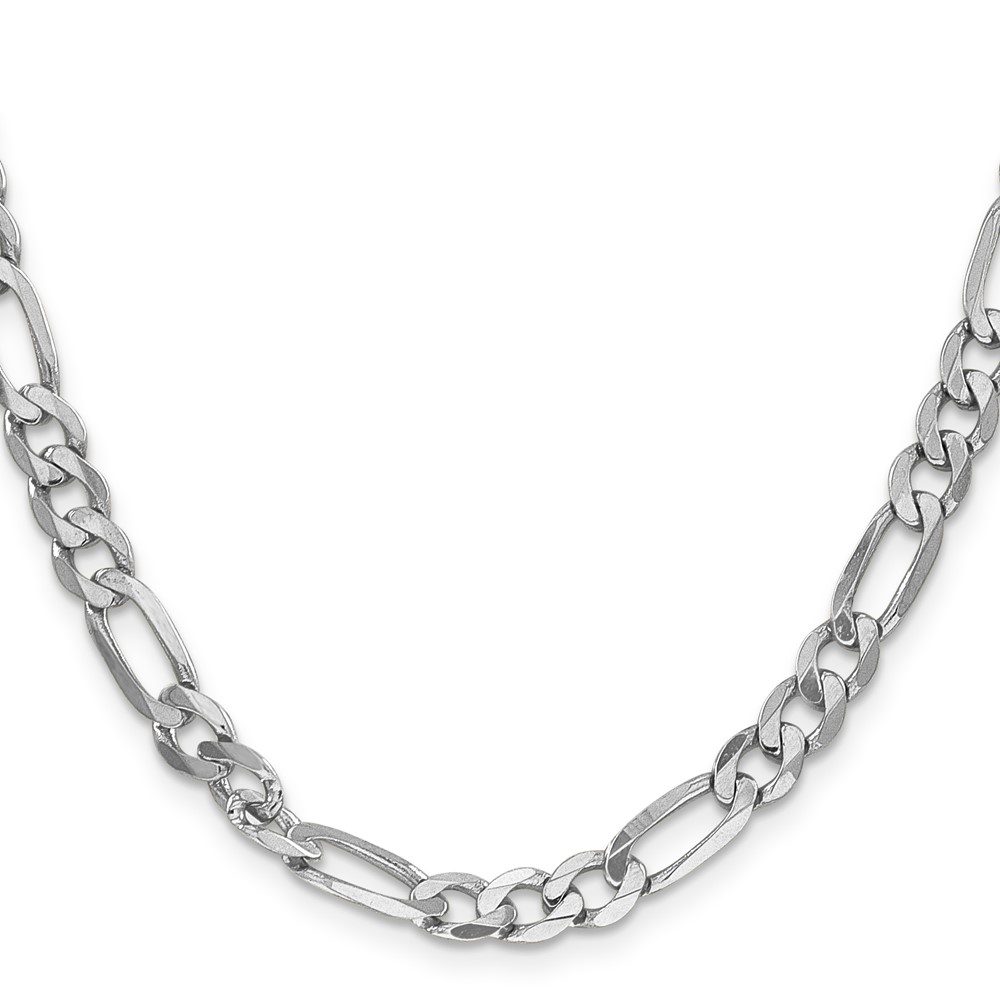 Close-up of a silver chain necklace with interlocking links.