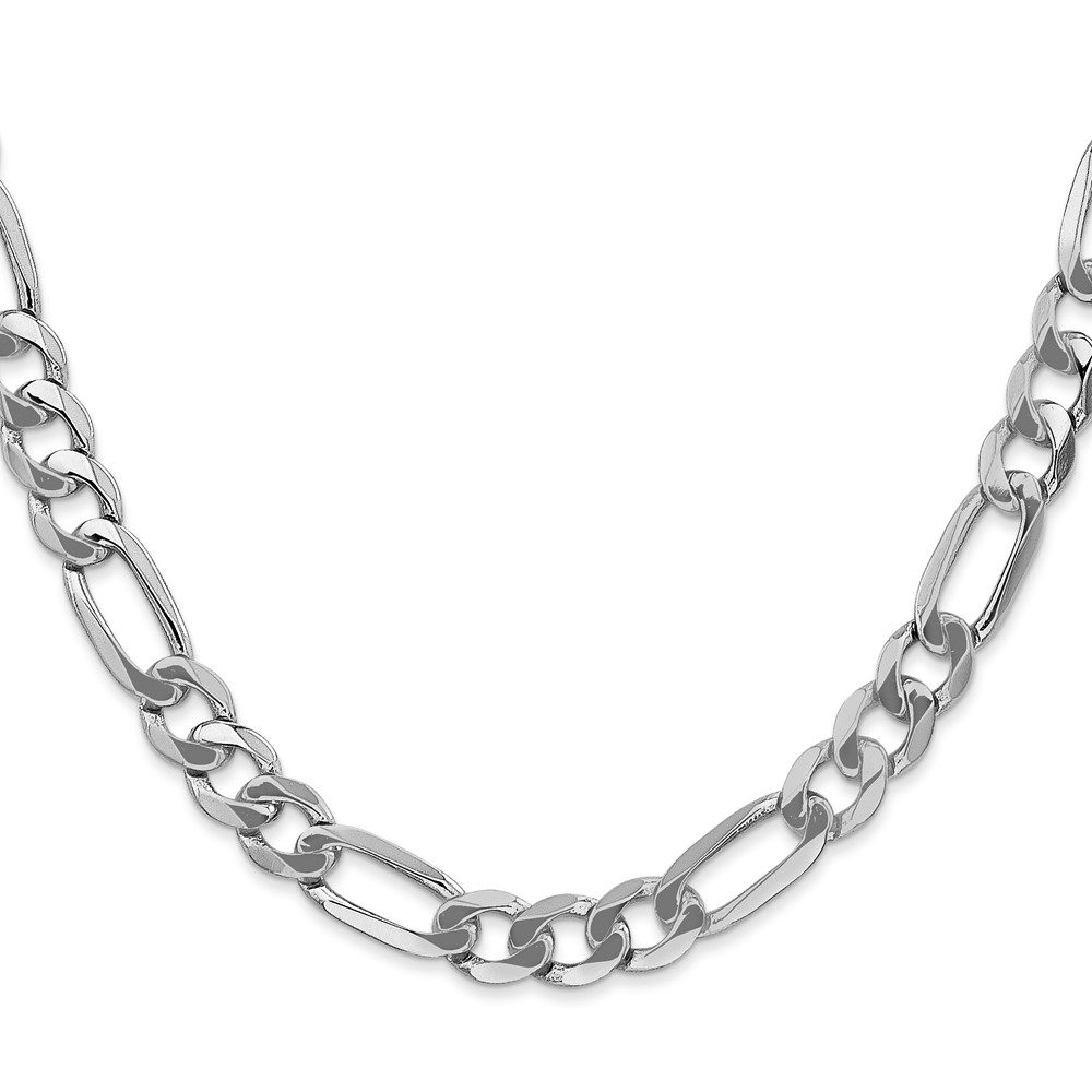 Close-up of a silver chain necklace with interlocking links.