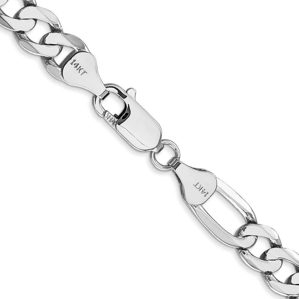 Close-up of a silver chain bracelet with a lobster clasp.