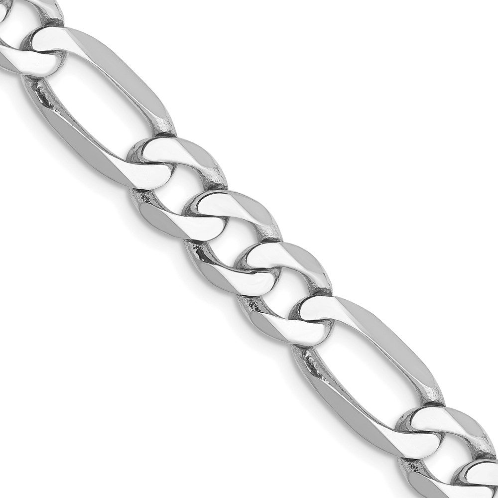 Close-up of a shiny silver chain link bracelet.
