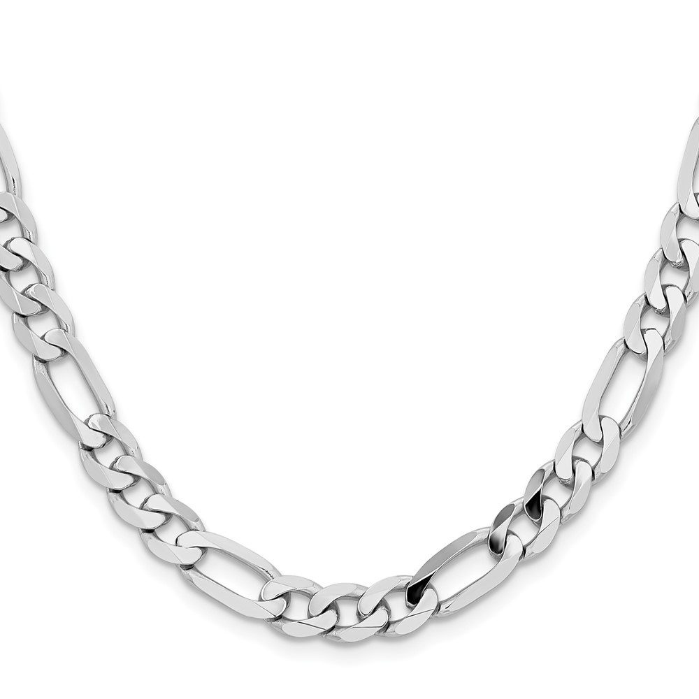 Close-up of a silver chain necklace with polished links.