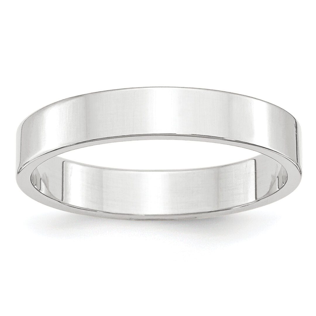 Simple silver wedding band with a polished finish.