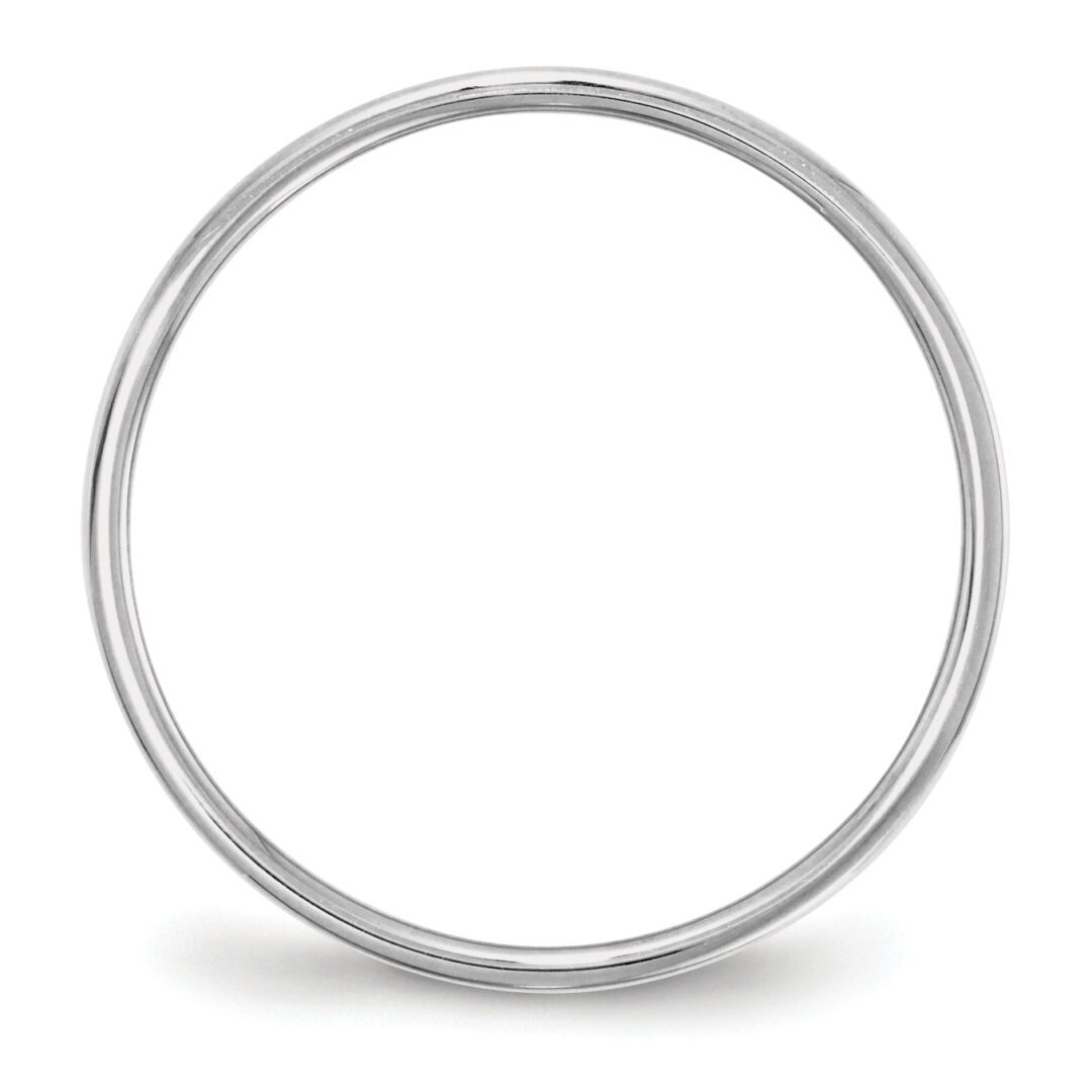 A simple, shiny silver ring with a smooth surface.