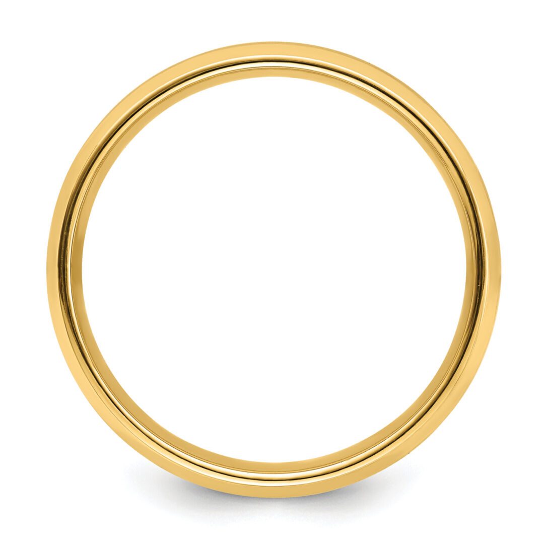 A simple, elegant gold ring with a smooth finish.